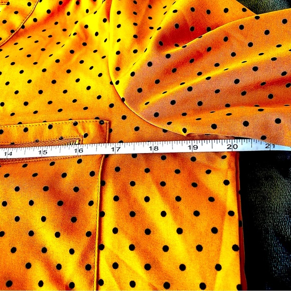 DONATED   Adrienne Vittadini Silky Polka Dot Oversize Logo-Pocket Blouse - Picture 12 of 12